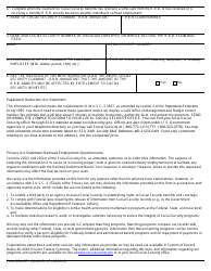 Form SSA-671 Railroad Employment Questionnaire, Page 2