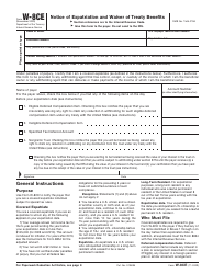 Document preview: IRS Form W-8CE Notice of Expatriation and Waiver of Treaty Benefits