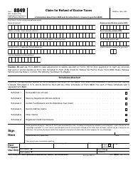 IRS Form 8849 Claim for Refund of Excise Taxes