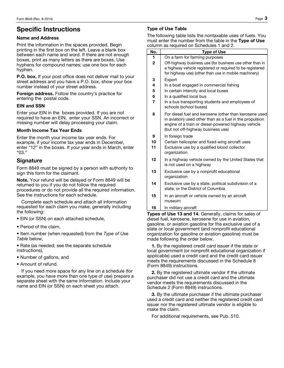 IRS Form 8849 Fill Out, Sign Online and Download Fillable PDF Templateroller