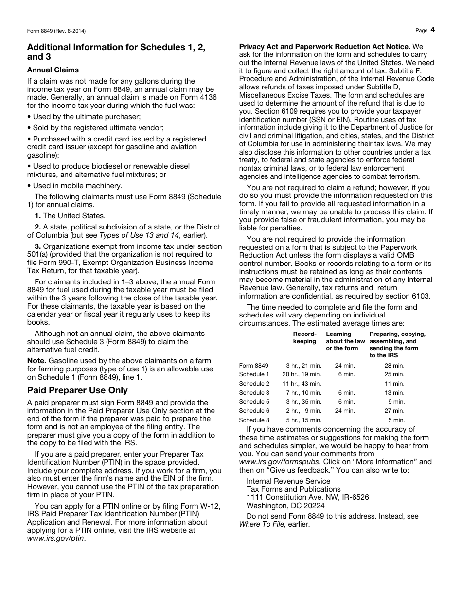 IRS Form 8849 Fill Out, Sign Online and Download Fillable PDF Templateroller