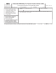 Document preview: IRS Form 8813 Partnership Withholding Tax Payment Voucher (Section 1446)