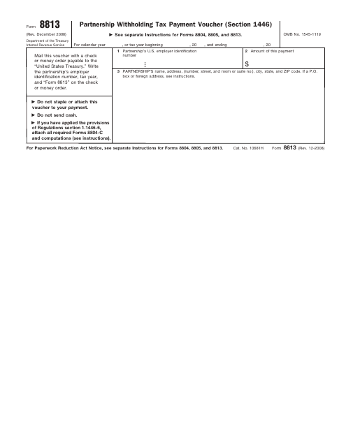 IRS Form 8813  Printable Pdf
