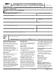 IRS Form 8811 Information Return for Real Estate Mortgage Investment Conduits (Remics) and Issuers of Collateralized Debt Obligations