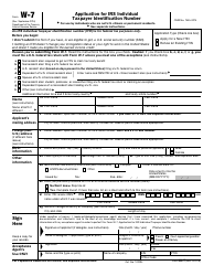 Document preview: IRS Form W-7 Application for IRS Individual Taxpayer Identification Number