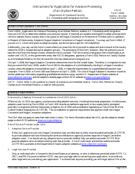 Document preview: Instructions for USCIS Form I-600A Application for Advance Processing of an Orphan Petition