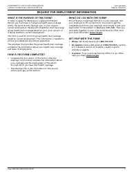 Document preview: Form CMS L564 Request for Employment Information