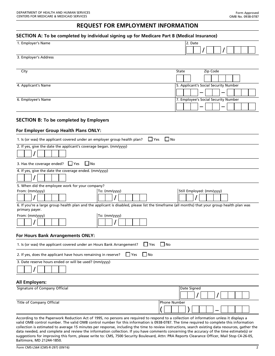 Form CMS L564 - Fill Out, Sign Online And Download Fillable PDF ...