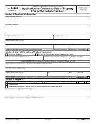 IRS Form 14498 Application for Consent to Sale of Property Free of the Federal Tax Lien