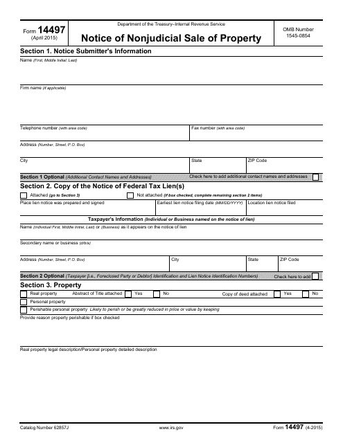 IRS Form 14497  Printable Pdf