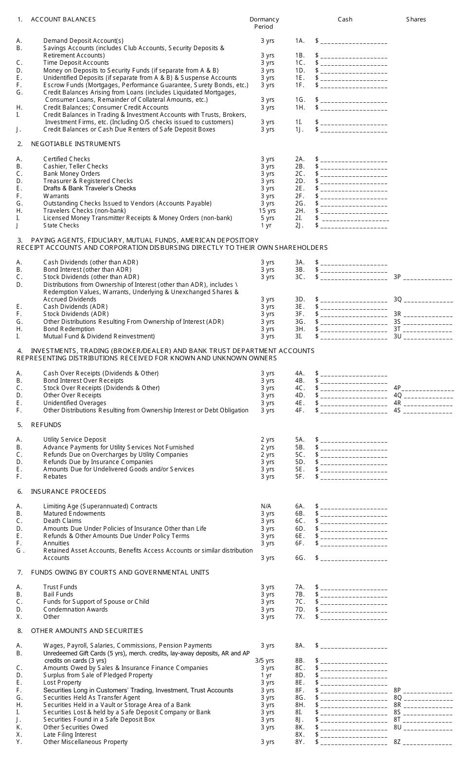 Form AC2709 Verification and Checklist for Unclaimed Property - New York, Page 2
