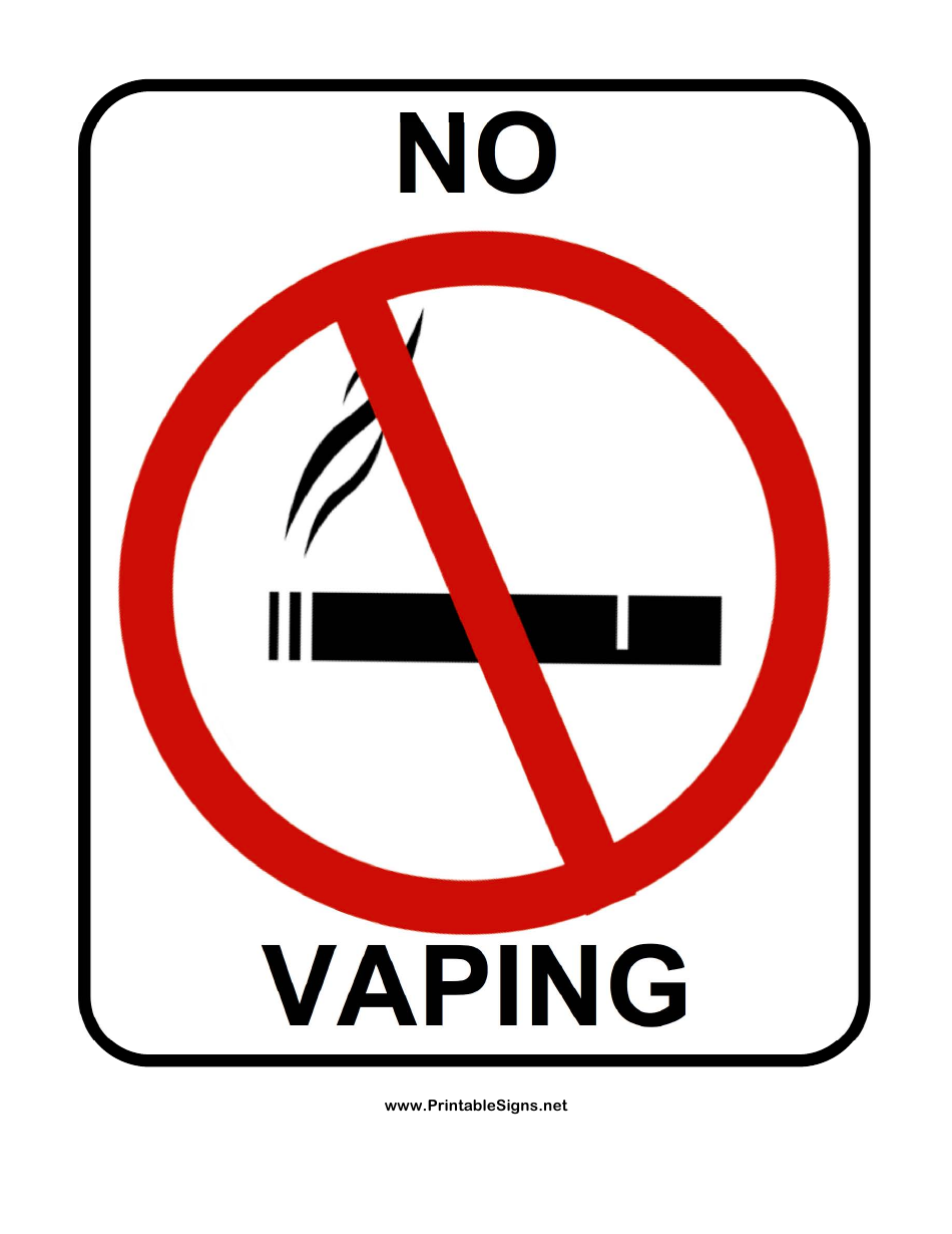 No Vaping Sign Template - A vibrant and eye-catching template to enforce a no vaping policy