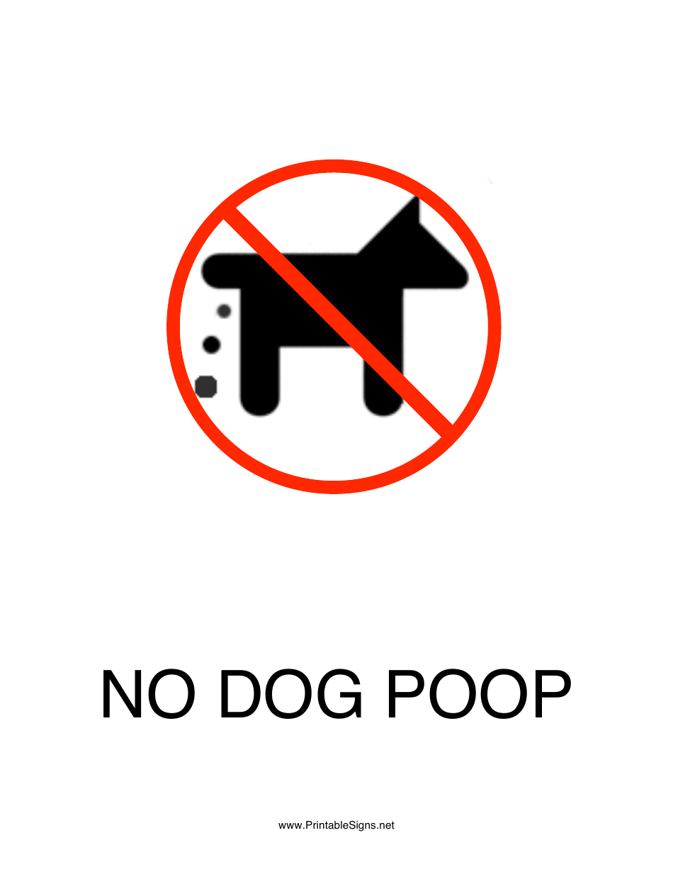 No Dog Poop Sign Template - Free Download