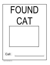 &quot;Found Cat Sign Template&quot;