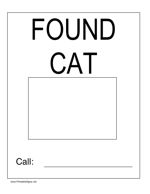 Found Cat Sign Template