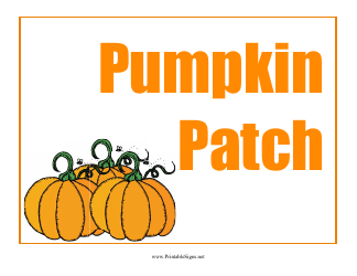 Pumpkin Patch Sign Template Download Printable PDF | Templateroller