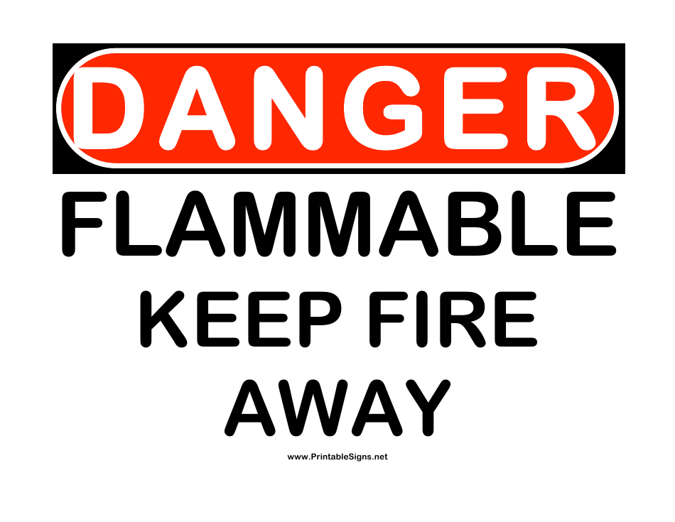 Danger Flammable Warning Sign Template - Preview Image