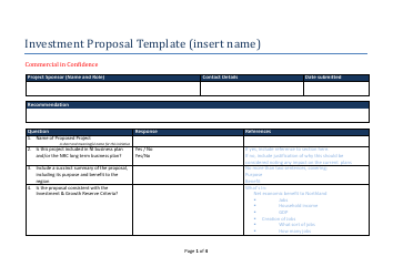 Document preview: Investment Proposal Template