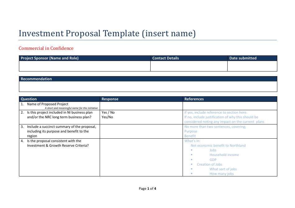 Investmet Proposal Template - Free Download and Preview