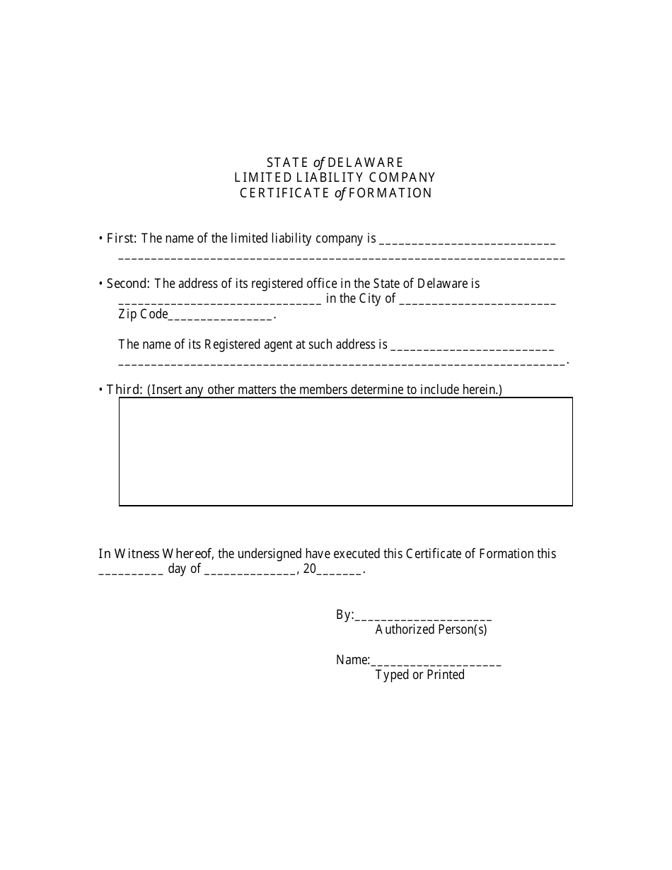 Certificate of Conversion From a Delaware or Non-delaware Statutory Trust to a Delaware Limited Liability Company - Delaware, Page 3
