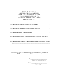 Certificate of Conversion From a Delaware or Non-delaware Statutory Trust to a Delaware Partnership - Delaware, Page 2