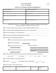 Document preview: Form GR-6-IT Notice of Change or Discontinuance - City of Grand Rapids, Michigan