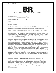 Resident Parking Agreement Form - Edr