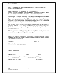 Resident Parking Agreement Form - Edr, Page 3