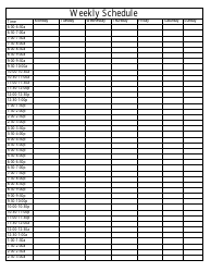 Document preview: Weekly Schedule Template - Classic Table