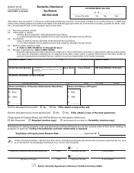Form 92A201 Kentucky Inheritance Tax Return - No Tax Due - Kentucky