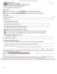 Document preview: Amendment of Foreign Registration - Utah