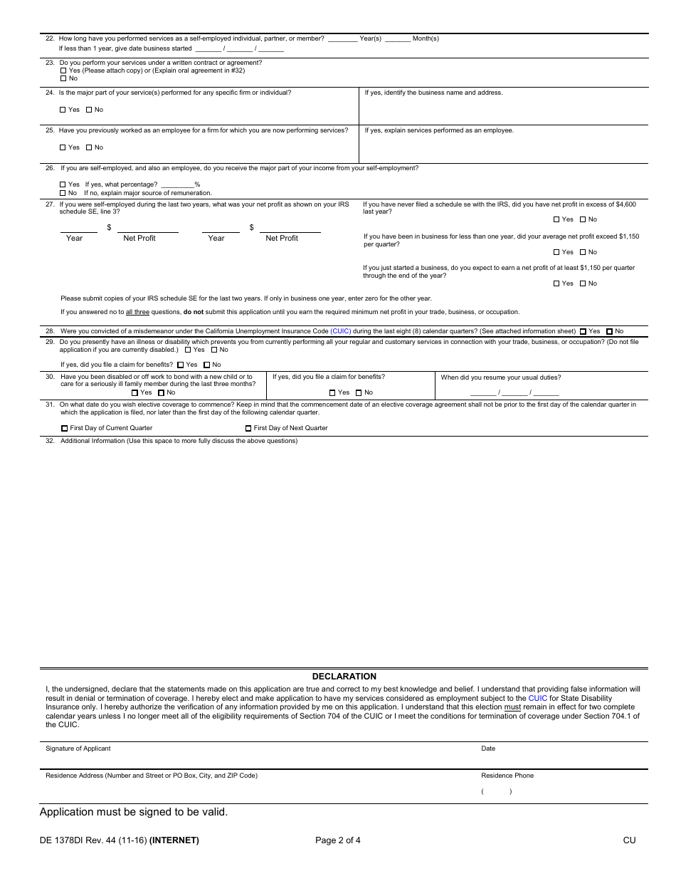 Form De1378di Fill Out Sign Online And Download Fillable Pdf California Templateroller 3105