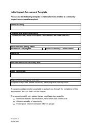 Initial Impact Assessment Template