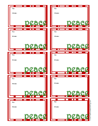 &quot;Christmas Peace Gift Tag Template&quot;