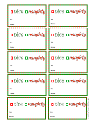 &quot;Nice or Naughty Gift Tag Template&quot;