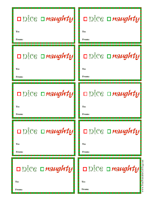 Nice or Naughty Gift Tag Template - Download and Print