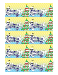 Document preview: Christmas Tree Gift Tag Template - Seasons Greetings