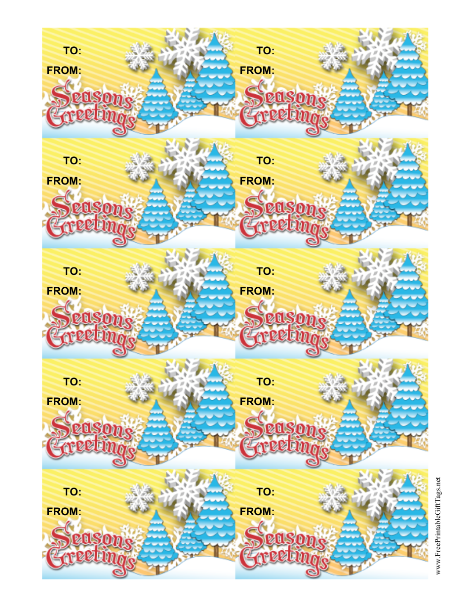 Seasons Greetings Gift Tag Templates - Designer quality holiday gift tags for every occasion.