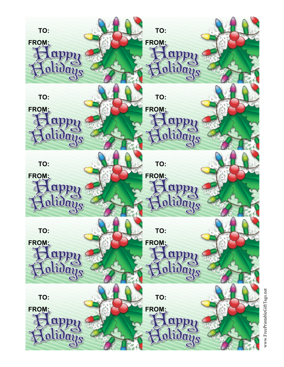 Holly Gift Tag Template Download Printable PDF | Templateroller