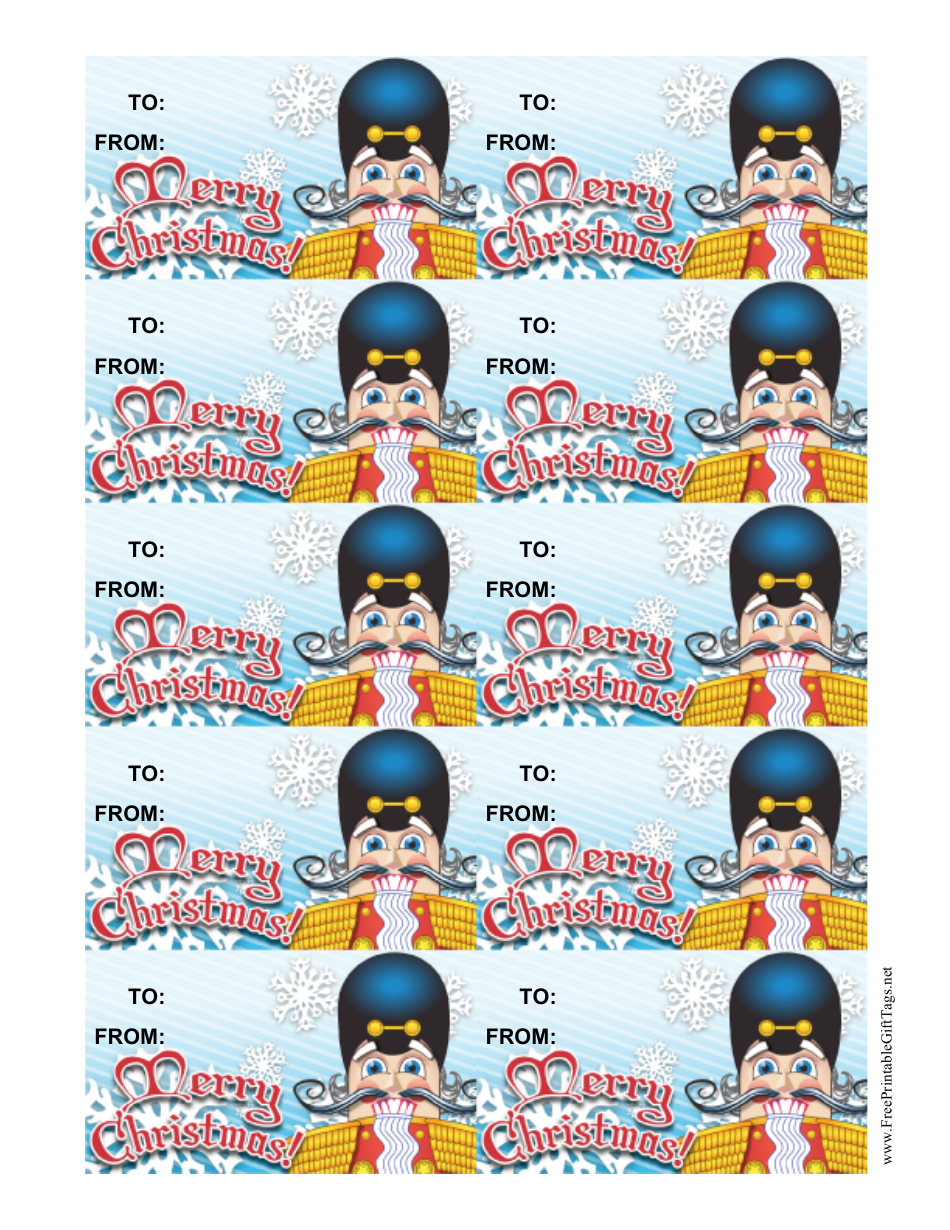 Christmas Nutcracker Gift Tag Template - Preview Image
