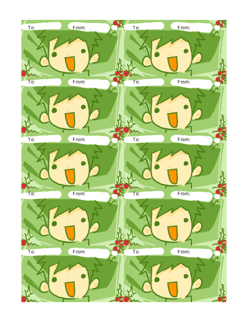 Green Boy Gift Tag Template