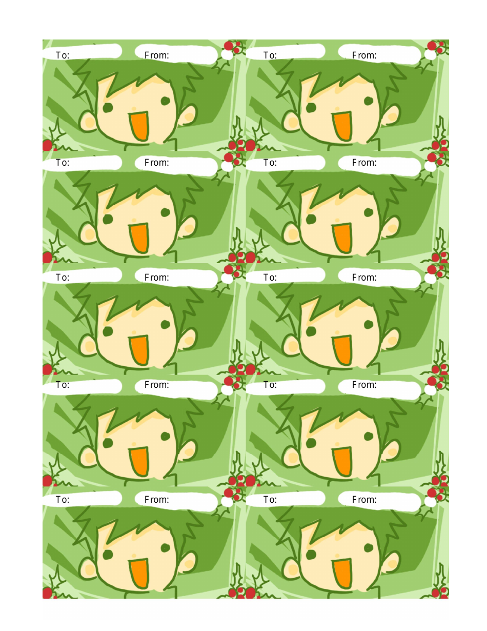 Green Boy Gift Tag Template Download Printable PDF Templateroller
