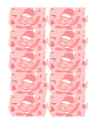 Document preview: Pink Santa Gift Tag Template