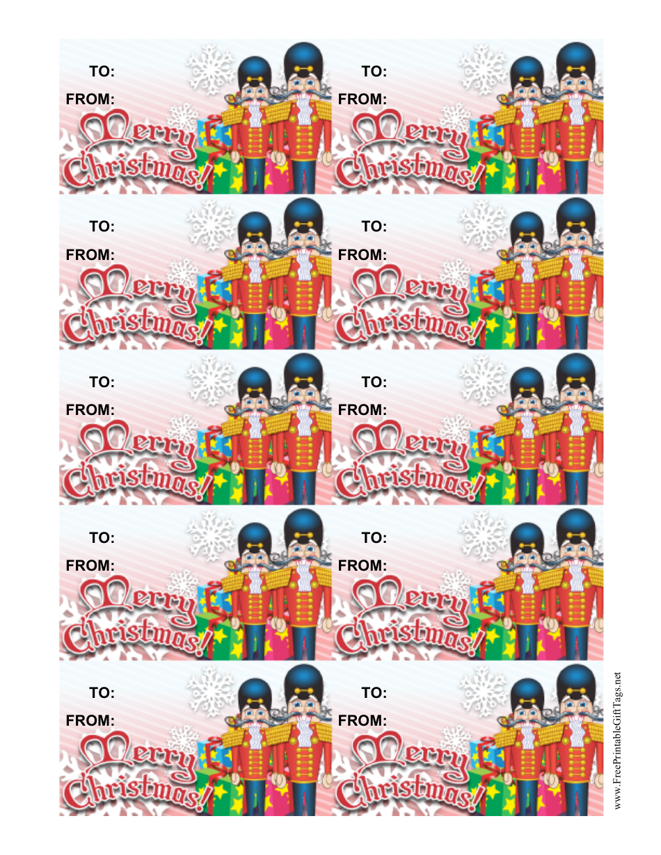 Christmas Nutcrackers Gift Tag Template Download Printable PDF Templateroller