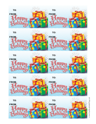 Document preview: Happy Holidays Gift Tag Template - Presents