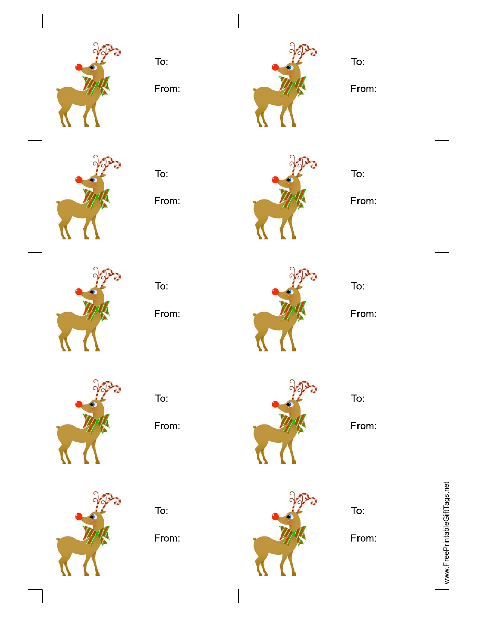 Reindeer Gift Tag Template - Downloadable and Printable