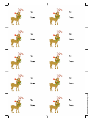 Document preview: Reindeer Gift Tag Template