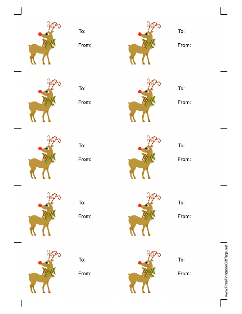 Reindeer Gift Tag Template - Downloadable and Printable