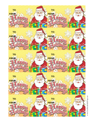 Document preview: Happy Holidays Gift Tag Template - Santa Claus