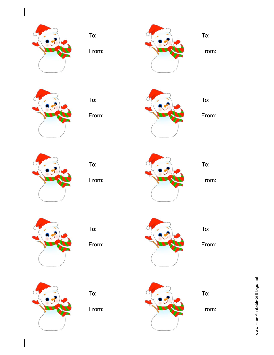 Snowman Gift Tag Template – A Festive Way to Add a Personal Touch